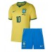 Brazília Neymar Jr #10 Domáci Detský futbalový dres MS 2026 Krátky Rukáv (+ trenírky)